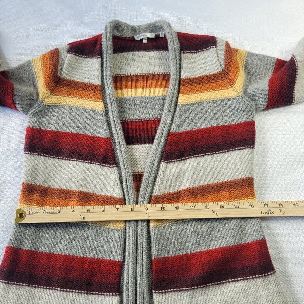 Vince 100% cashmere warm striped open front cardigan sweater size S - Picture 4 of 10